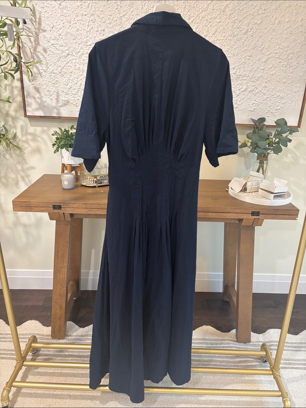 Banana Republic Navy Button-Front Midi Dress - Picture 3 of 3